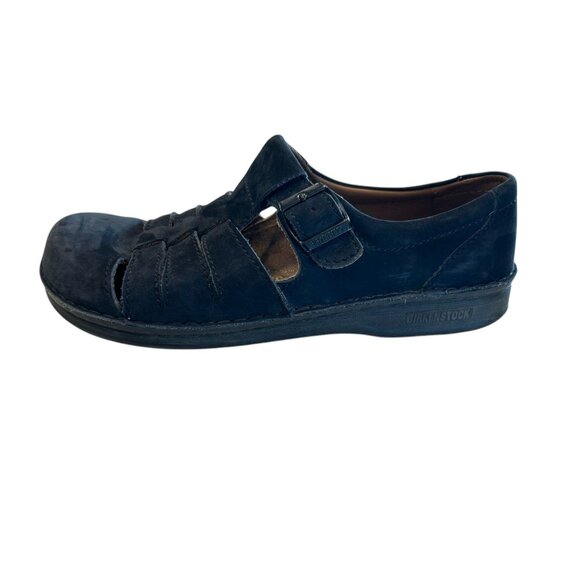 Birkenstock Madeira Closed Toe Suede Leather Sandal in Navy - Sz 44 (11) - Picture 3 of 8